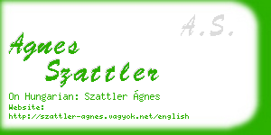 agnes szattler business card